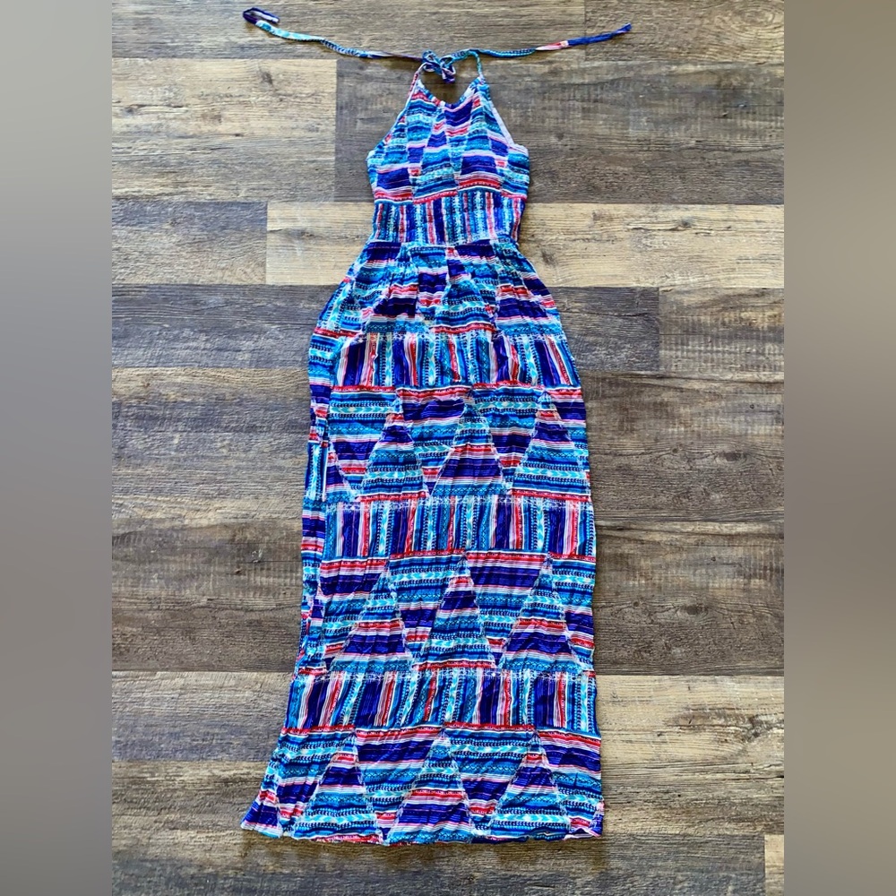 Derek Heart Multicolor Striped Maxi Dress